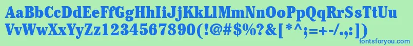 ItcCheltenhamLtUltraCondensed Font – Blue Fonts on Green Background