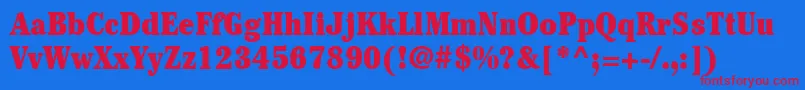 ItcCheltenhamLtUltraCondensed Font – Red Fonts on Blue Background