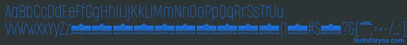 CocogooseCompressedThinTrial Font – Blue Fonts on Black Background
