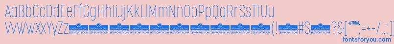 CocogooseCompressedThinTrial Font – Blue Fonts on Pink Background