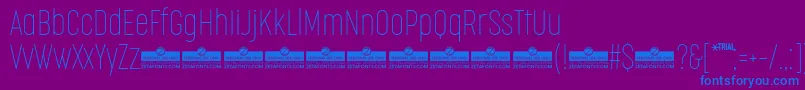 Шрифт CocogooseCompressedThinTrial – синие шрифты на фиолетовом фоне