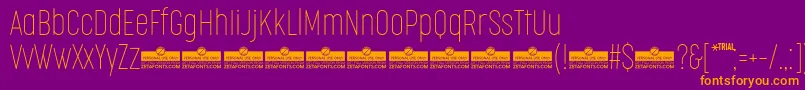 CocogooseCompressedThinTrial Font – Orange Fonts on Purple Background