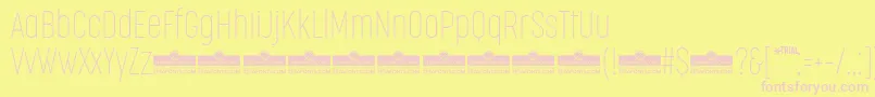 CocogooseCompressedThinTrial Font – Pink Fonts on Yellow Background