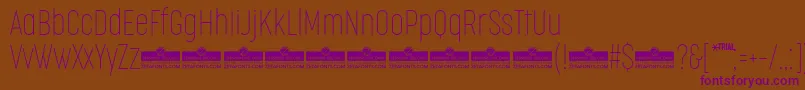 Weitere Informationen zur CocogooseCompressedThinTrial-Schriftart CocogooseCompressedThinTrial-Schriftart – Violette Schriften auf braunem Hintergrund