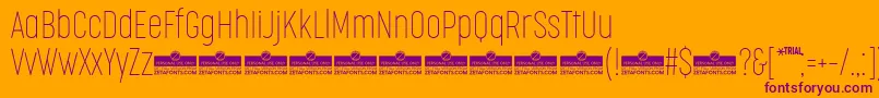 CocogooseCompressedThinTrial Font – Purple Fonts on Orange Background