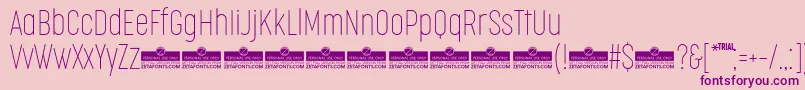 CocogooseCompressedThinTrial Font – Purple Fonts on Pink Background