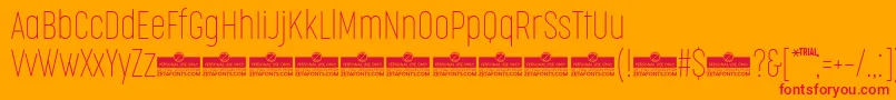 CocogooseCompressedThinTrial Font – Red Fonts on Orange Background