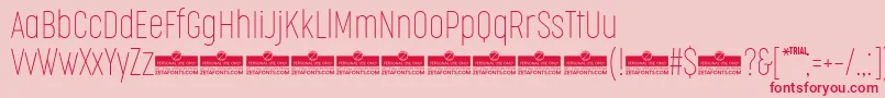 CocogooseCompressedThinTrial Font – Red Fonts on Pink Background