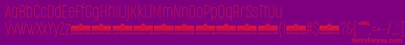 CocogooseCompressedThinTrial Font – Red Fonts on Purple Background