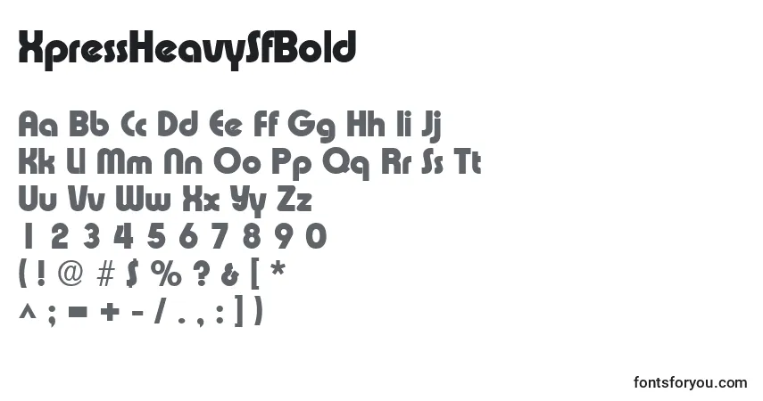 Шрифт XpressHeavySfBold – алфавит, цифры, специальные символы