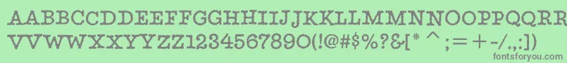 フォントStaticitcTt – 緑の背景に灰色の文字