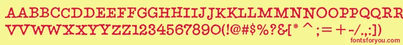 StaticitcTt-Schriftart – Rote Schriften auf gelbem Hintergrund
