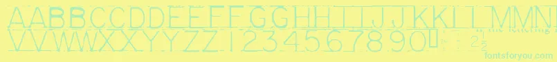 MechanicalFun Font – Green Fonts on Yellow Background