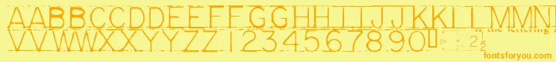 MechanicalFun Font – Orange Fonts on Yellow Background