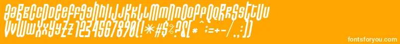 Czcionka Do Not Eat This Italic – białe czcionki na pomarańczowym tle
