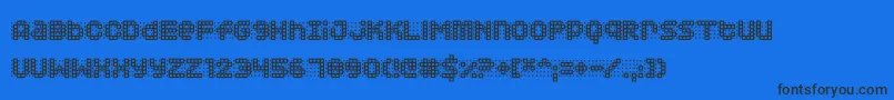 Squarodynamic03-Schriftart – Schwarze Schriften auf blauem Hintergrund