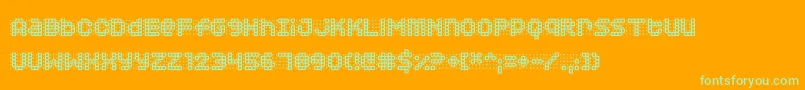 Squarodynamic03 Font – Green Fonts on Orange Background