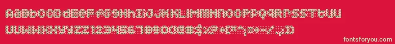 Squarodynamic03 Font – Green Fonts on Red Background