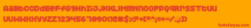 Squarodynamic03-Schriftart – Rote Schriften auf orangefarbenem Hintergrund