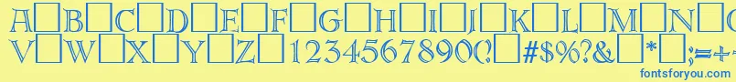 ErbardecoRegularDb Font – Blue Fonts on Yellow Background