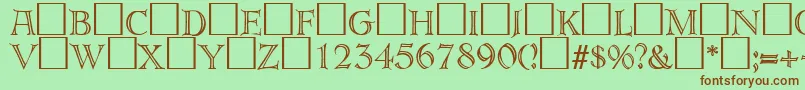 ErbardecoRegularDb Font – Brown Fonts on Green Background