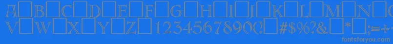 ErbardecoRegularDb-Schriftart – Graue Schriften auf blauem Hintergrund