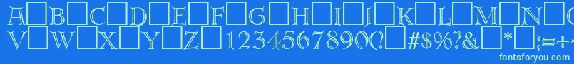 ErbardecoRegularDb Font – Green Fonts on Blue Background