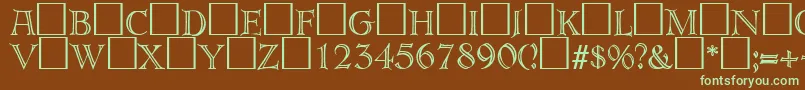 ErbardecoRegularDb Font – Green Fonts on Brown Background