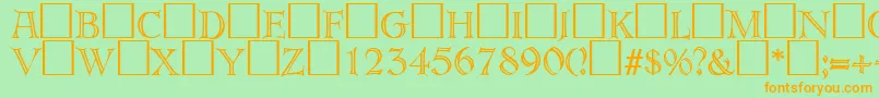 ErbardecoRegularDb Font – Orange Fonts on Green Background