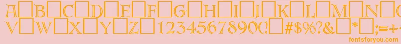 ErbardecoRegularDb-Schriftart – Orangefarbene Schriften auf rosa Hintergrund