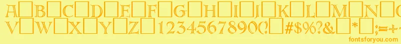 ErbardecoRegularDb Font – Orange Fonts on Yellow Background