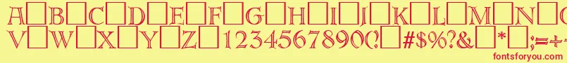 ErbardecoRegularDb Font – Red Fonts on Yellow Background