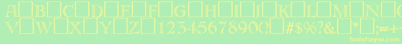 ErbardecoRegularDb Font – Yellow Fonts on Green Background