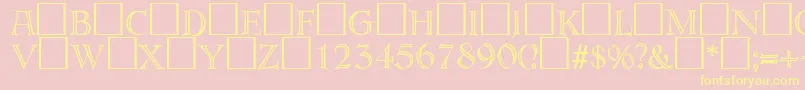 ErbardecoRegularDb-Schriftart – Gelbe Schriften auf rosa Hintergrund