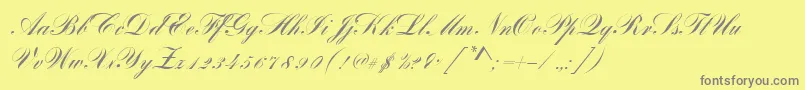 BayscriptRegular Font – Gray Fonts on Yellow Background