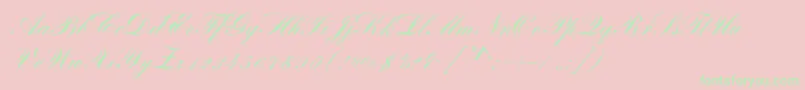 BayscriptRegular Font – Green Fonts on Pink Background