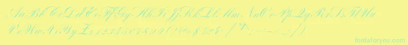 BayscriptRegular Font – Green Fonts on Yellow Background