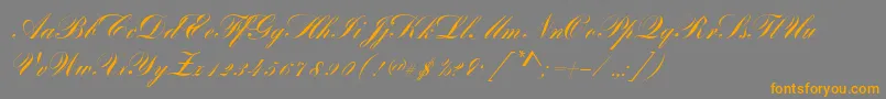 BayscriptRegular Font – Orange Fonts on Gray Background