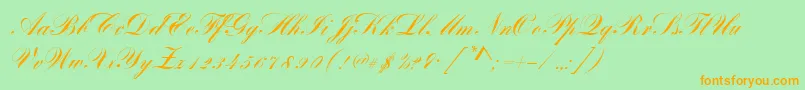 BayscriptRegular Font – Orange Fonts on Green Background
