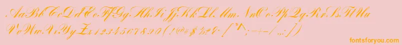 BayscriptRegular Font – Orange Fonts on Pink Background