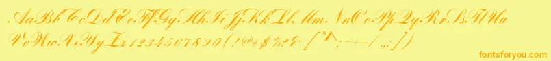 BayscriptRegular Font – Orange Fonts on Yellow Background