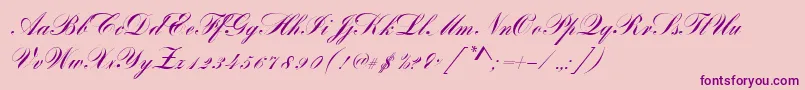 Fonte BayscriptRegular – fontes roxas em um fundo rosa