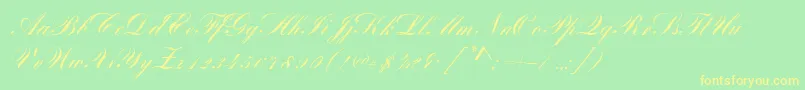 BayscriptRegular Font – Yellow Fonts on Green Background