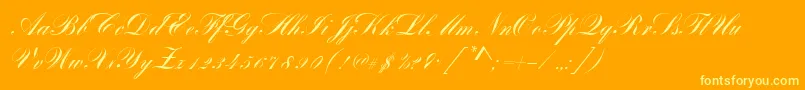 フォントBayscriptRegular – オレンジの背景に黄色の文字