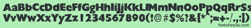 ChantillyrandomHeavyRegular Font – Black Fonts on Green Background