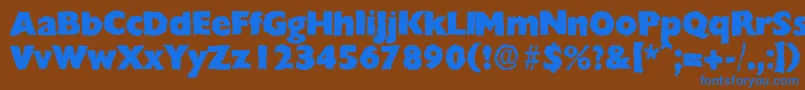 Czcionka ChantillyrandomHeavyRegular – niebieskie czcionki na brązowym tle