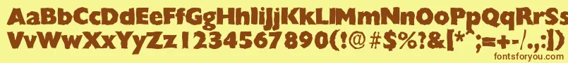 ChantillyrandomHeavyRegular-fontti – ruskeat fontit keltaisella taustalla