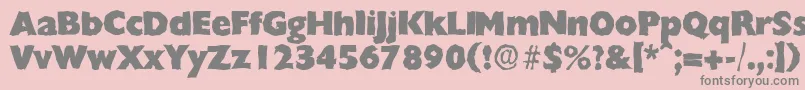 フォントChantillyrandomHeavyRegular – ピンクの背景に灰色の文字