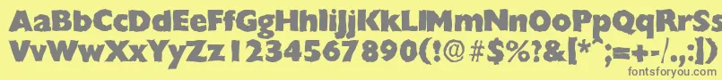 ChantillyrandomHeavyRegular-Schriftart – Graue Schriften auf gelbem Hintergrund