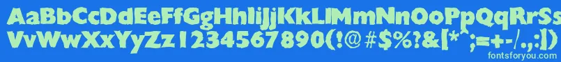 ChantillyrandomHeavyRegular Font – Green Fonts on Blue Background